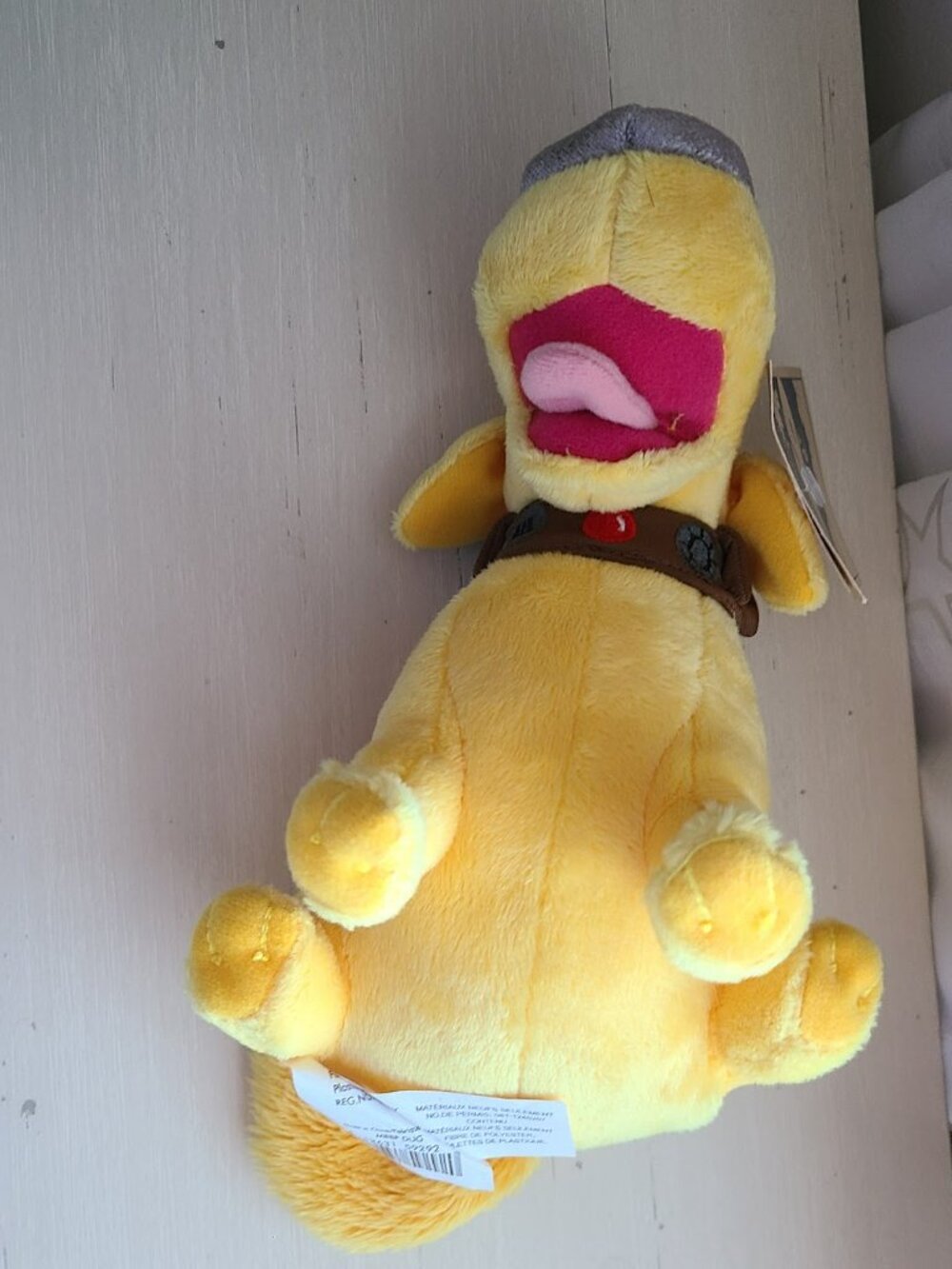 Disney Pixar Up Dug Yellow Plush Dog With Collar & Tongue Out 8" Small - Picture 8 of 8